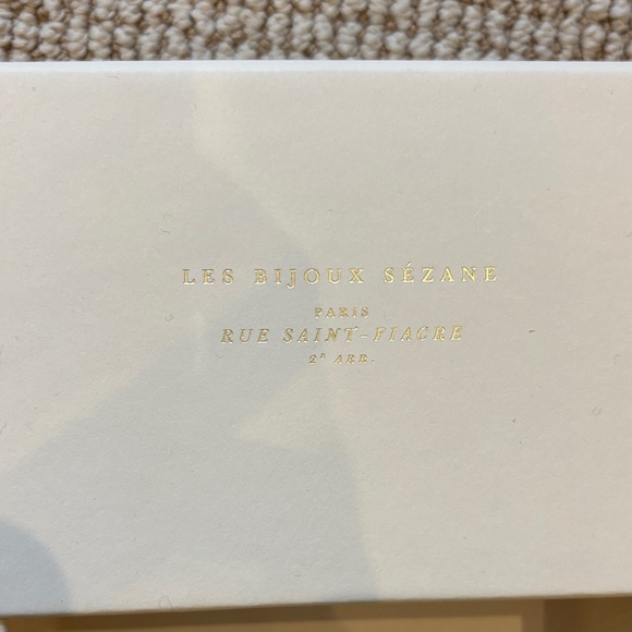 Sezane Cream Jewelry Box with Green Floral Pouch - Picture 4 of 7